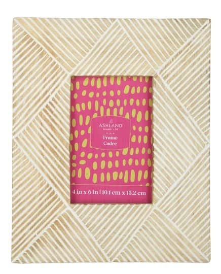 4" x 6" Etched Lines Mango Wood Tabletop Frame by Ashland®